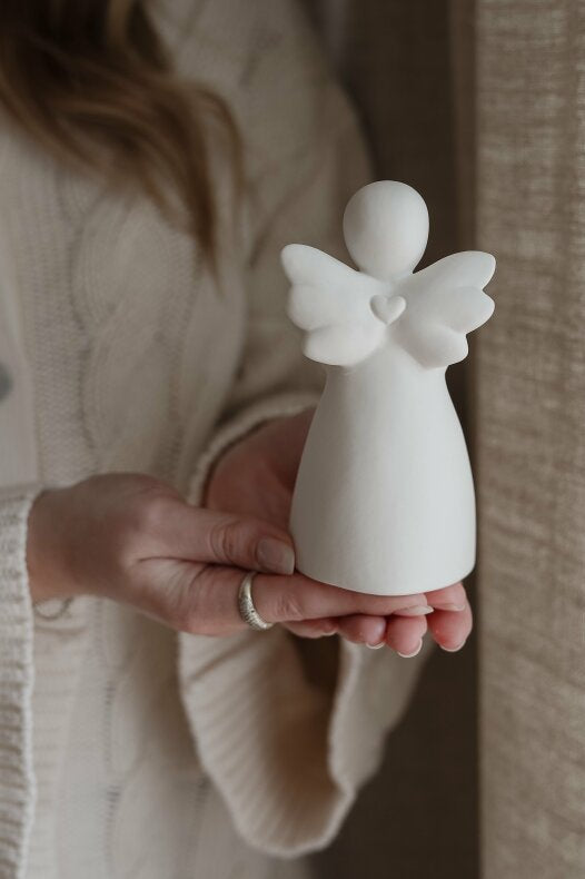 Ängel "vänskap" Ljuslykta i Gåvobox Vit - Majas Cottage | Lilla Hem