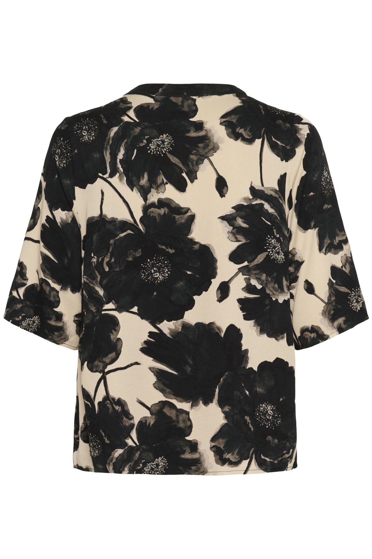 CUrachel Elitha SS Blouse Black/Offwhite Flower - CULTURE | Lilla Hem