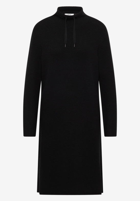 Cosy Rib Knit Dress Black - Cecil | Lilla Hem