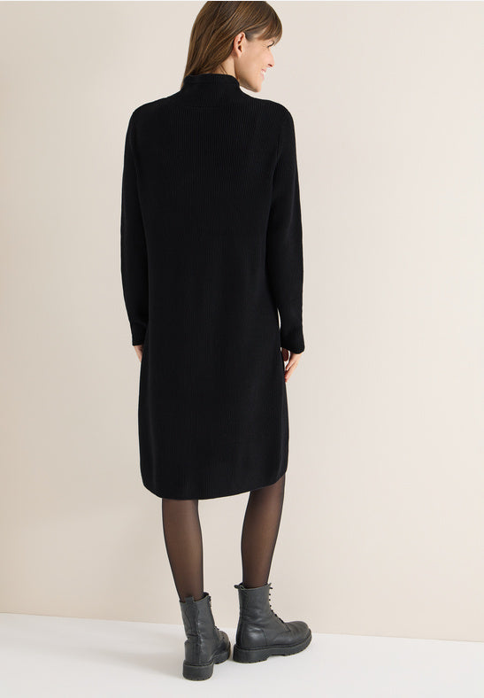 Cosy Rib Knit Dress Black - Cecil | Lilla Hem