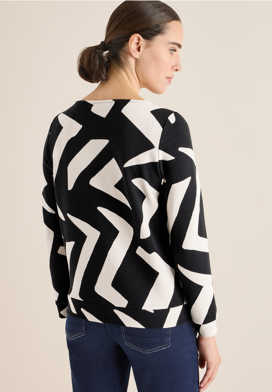 TOS Big AOP Ottoman Shirt Light Greige - Cecil | Lilla Hem