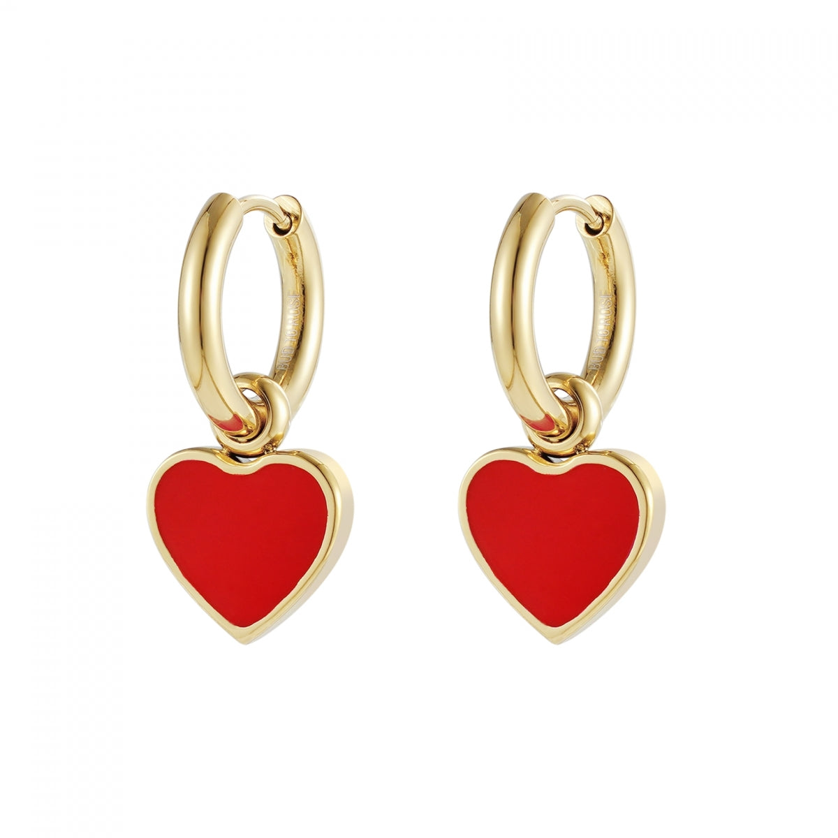 Noble Heart Earring Red/Gold - Bud To Rose hos Lilla Hem