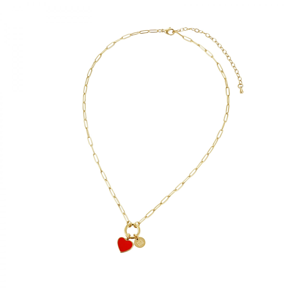 Noble Heart Necklace Red/gold - Bud To Rose | Lilla Hem