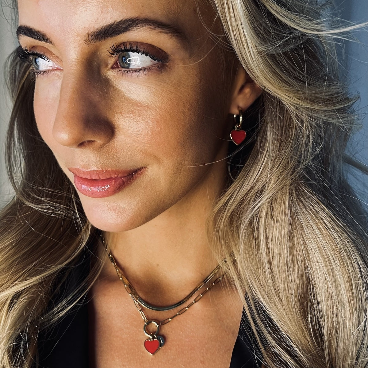 Noble Heart Necklace Red/gold - Bud To Rose | Lilla Hem