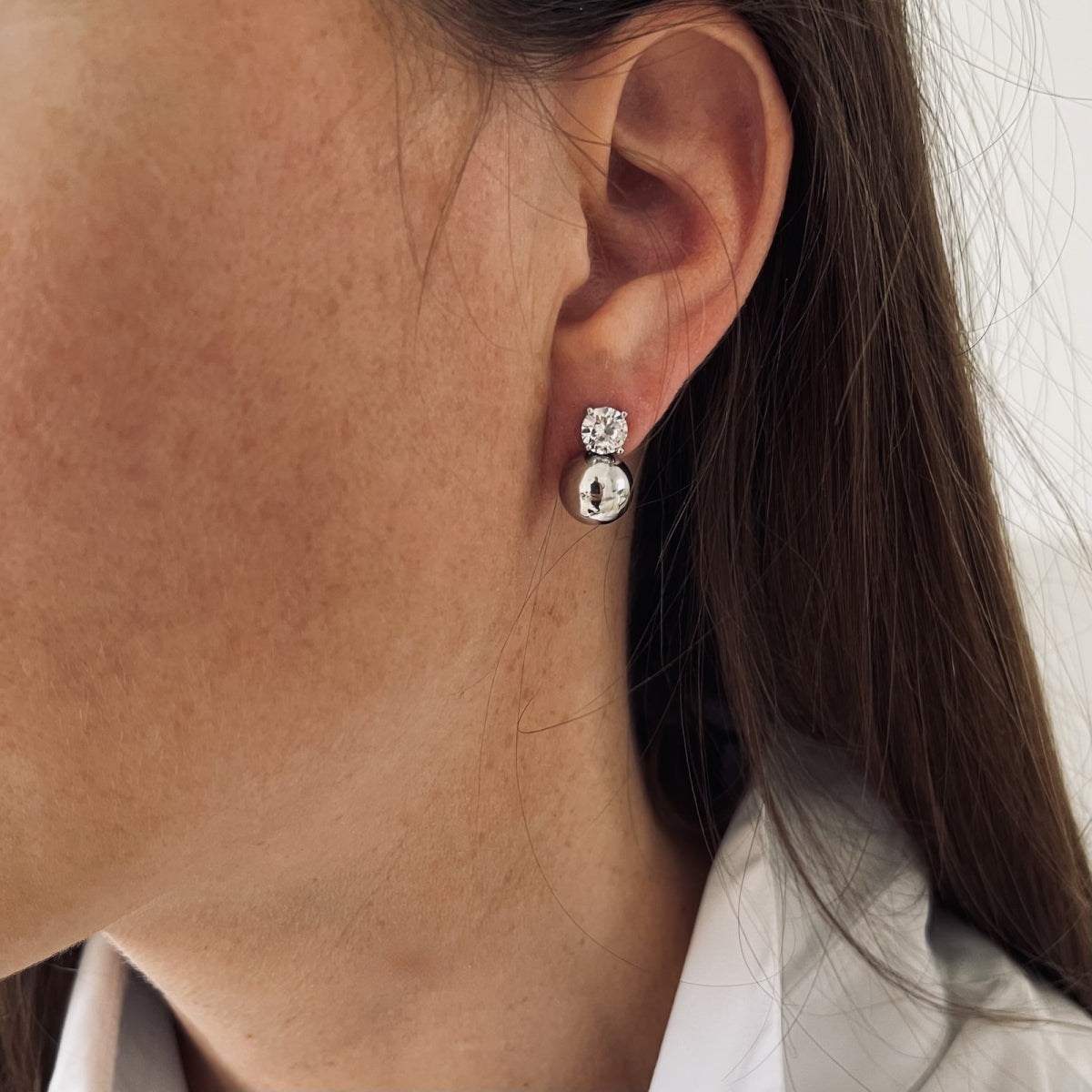 Stella Bead Earring Silver - Bud To Rose | Lilla Hem