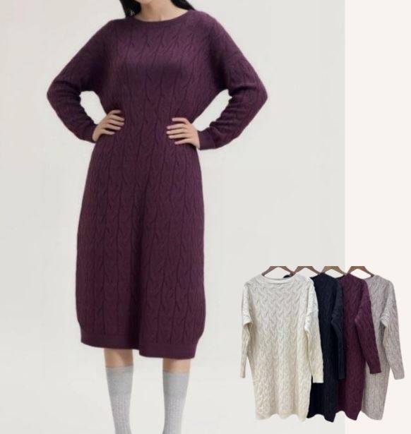 Härlig stickad klänning i midilängd - Caramelle Fashion hos Lilla Hem