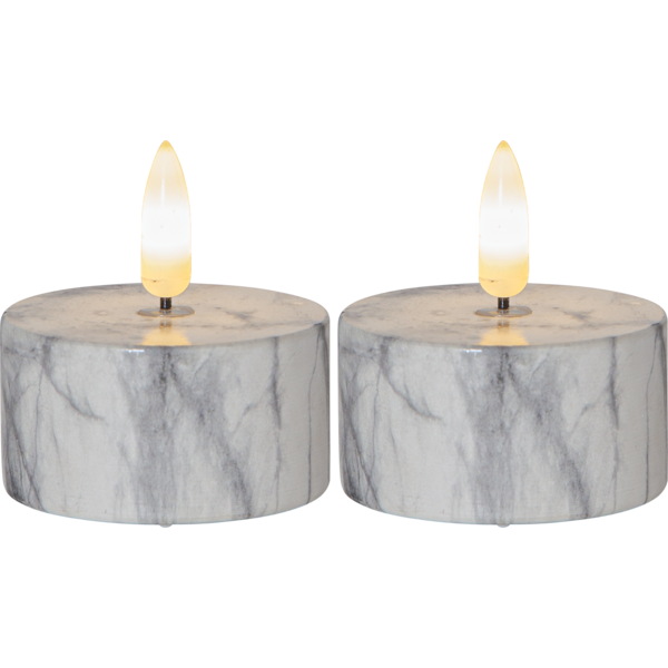 LED Värmeljus 2-pack Flamme Marble - Star Trading hos Lilla Hem