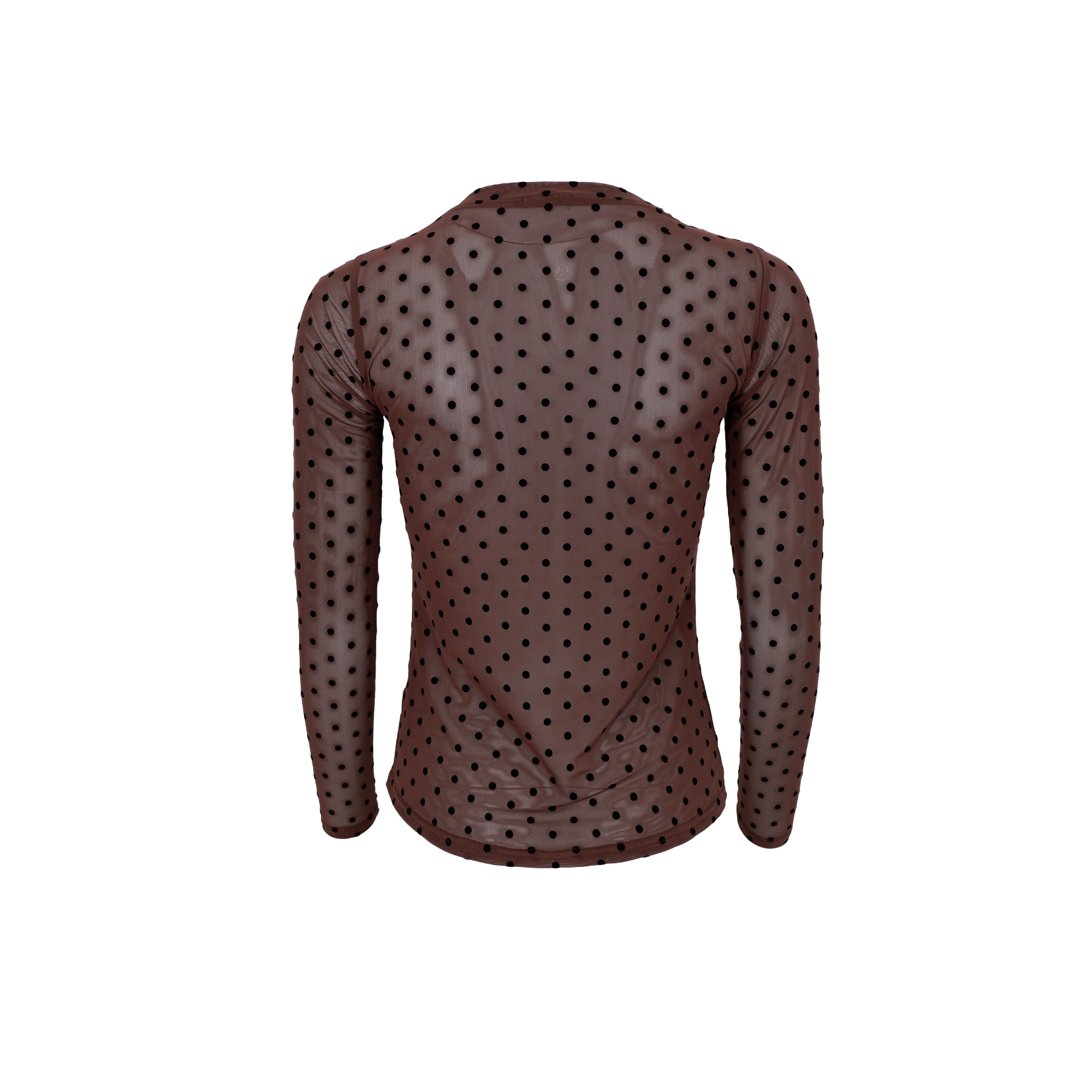 BCJENNIE Dotted Mesh Blouse Coffee - Black Colour | Lilla Hem