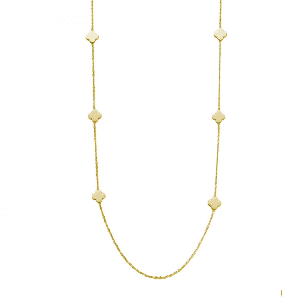 Clover Plain Long Necklace Gold - Bud To Rose hos Lilla Hem