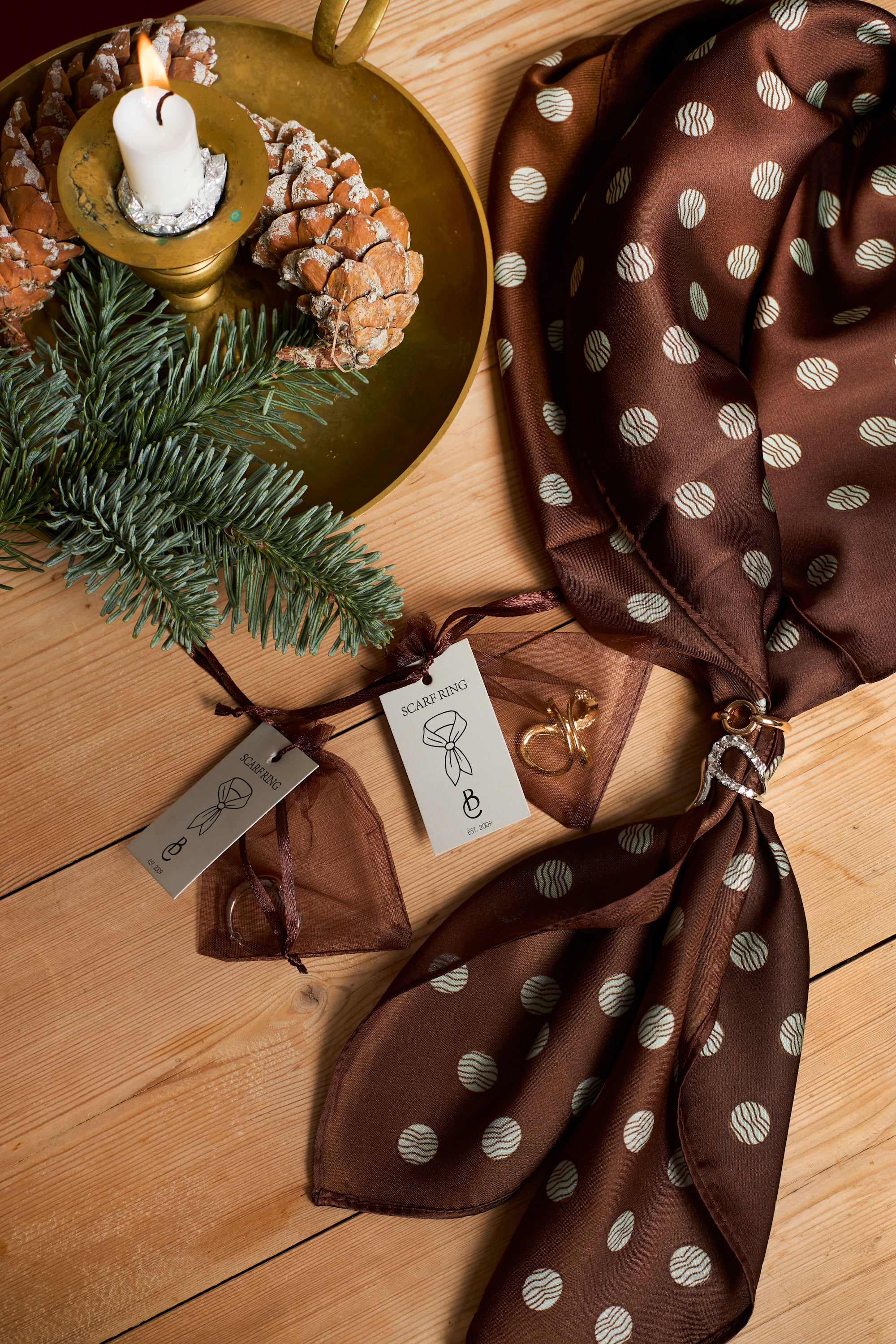 BCBEAU Mini Scarf Ring - Black Colour | Lilla Hem