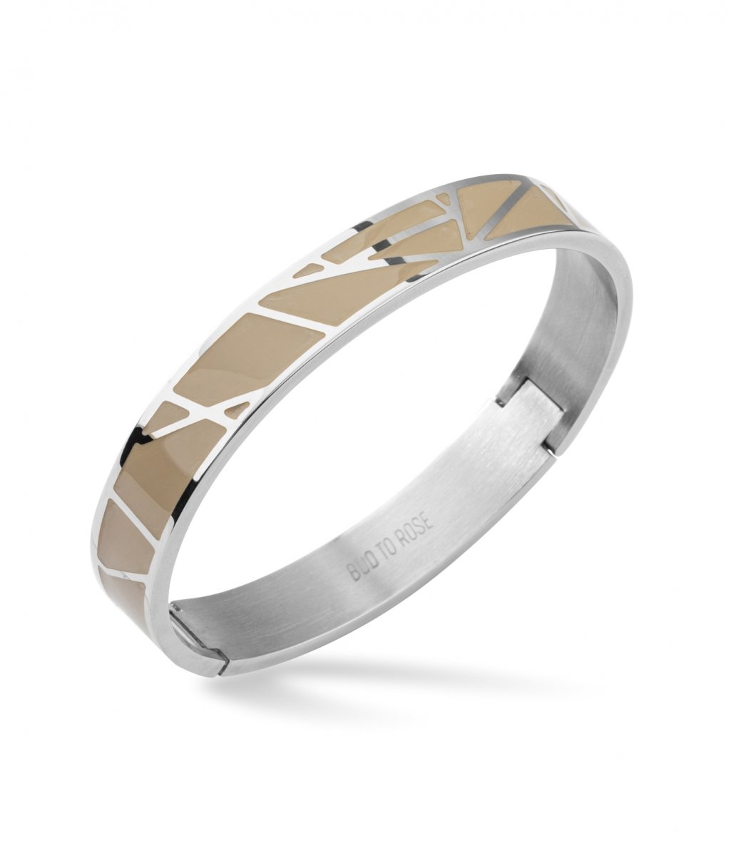 Rose Enamel Bracelet in Sand and Steel hos Lilla Hem