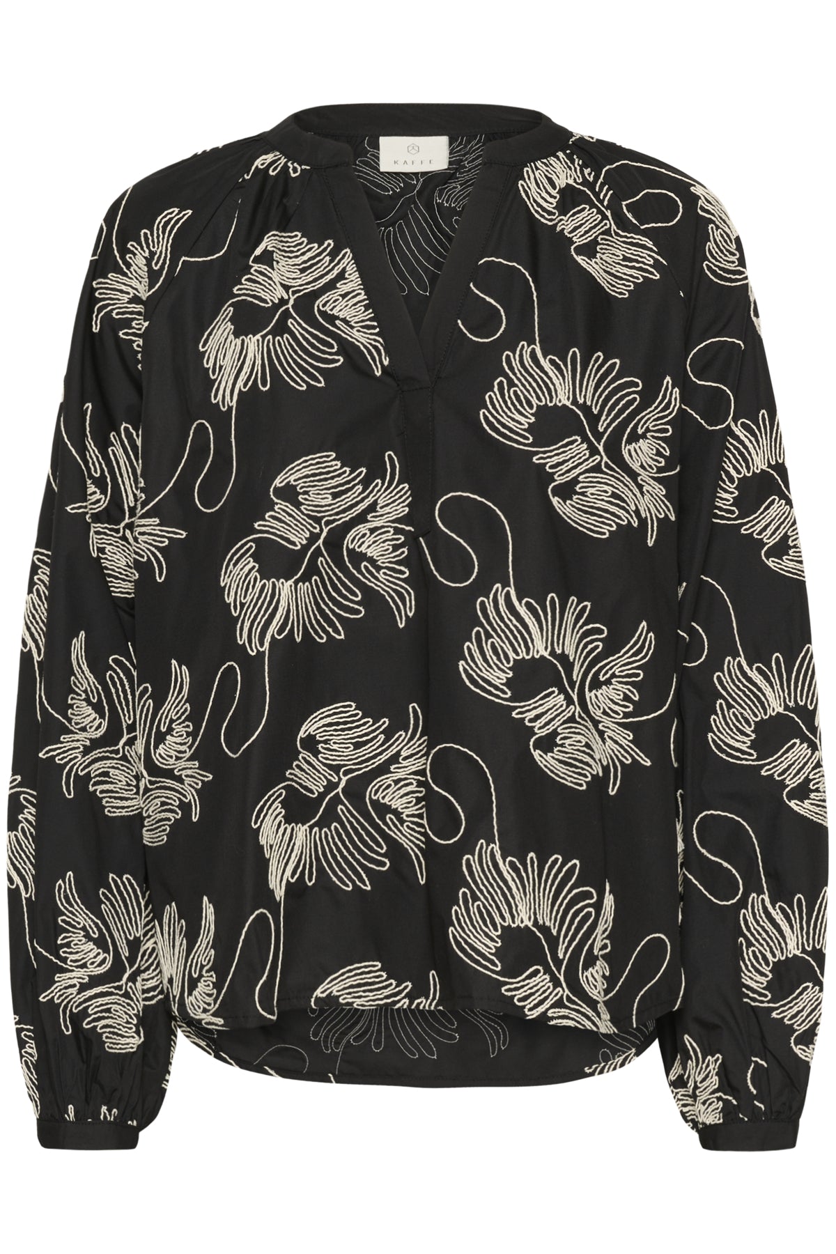 KAvinie Blouse Black Chalk Embroidery - KAFFE | Lilla Hem