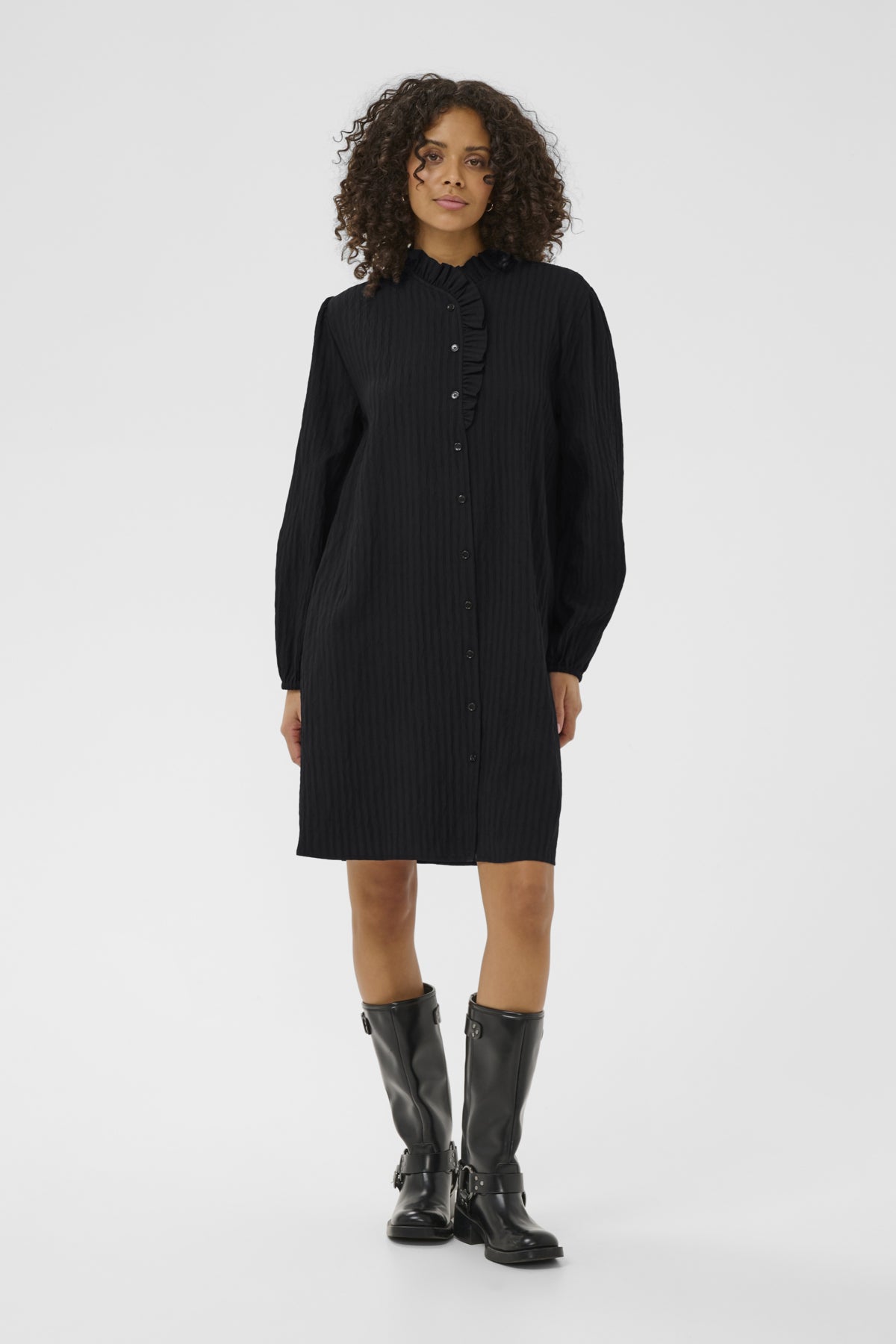 KAsuma Frill Dress Black Deep - KAFFE | Lilla Hem