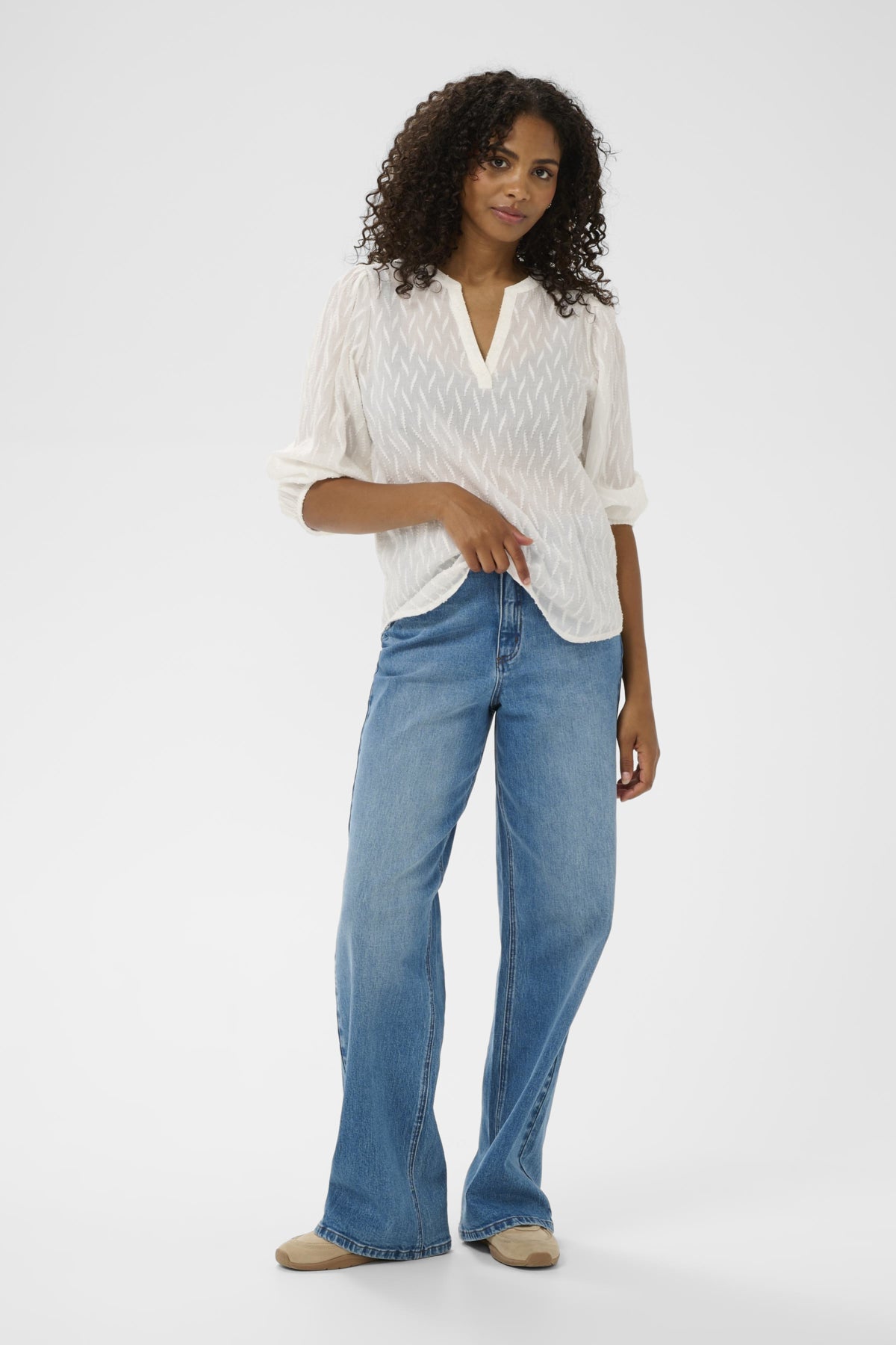 KAgabriela Blouse Chalk - KAFFE | Lilla Hem