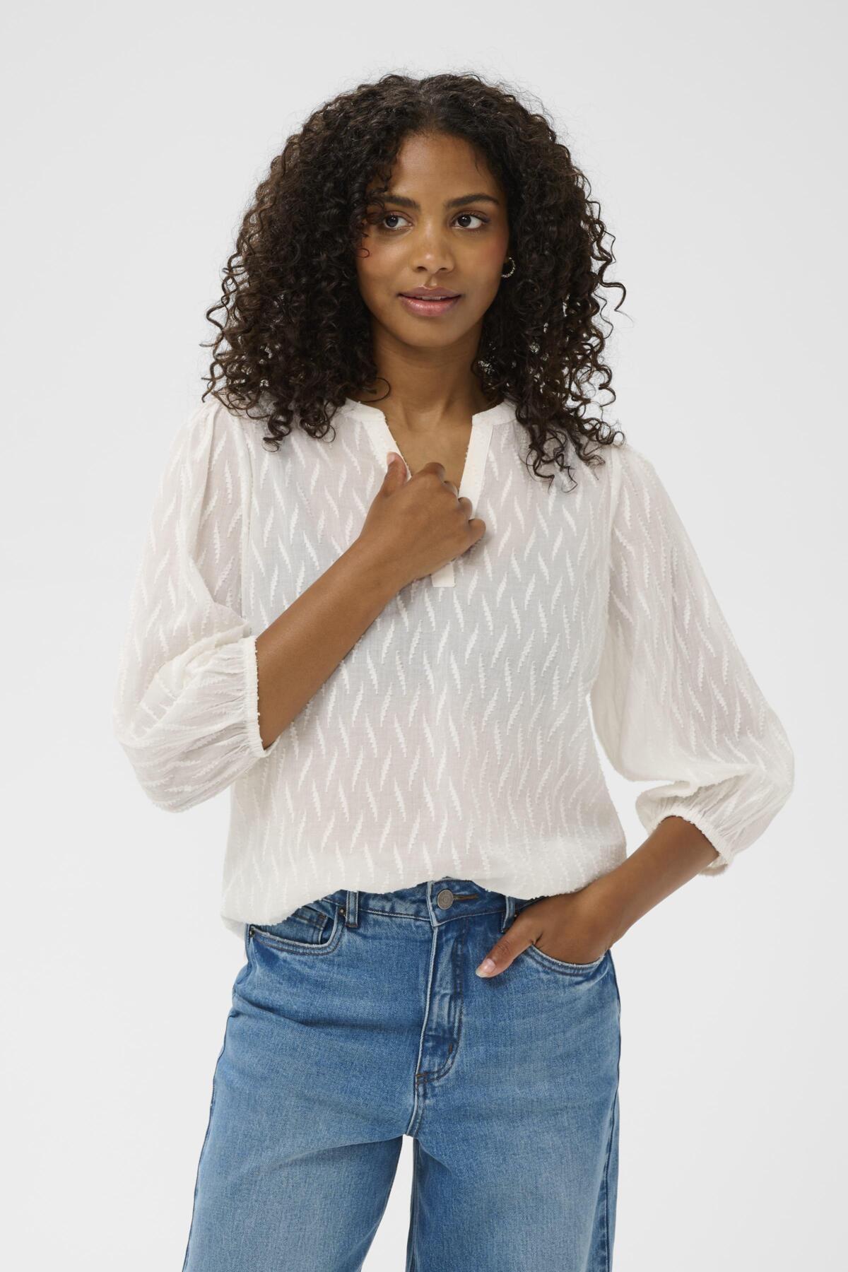 KAgabriela Blouse Chalk - KAFFE | Lilla Hem