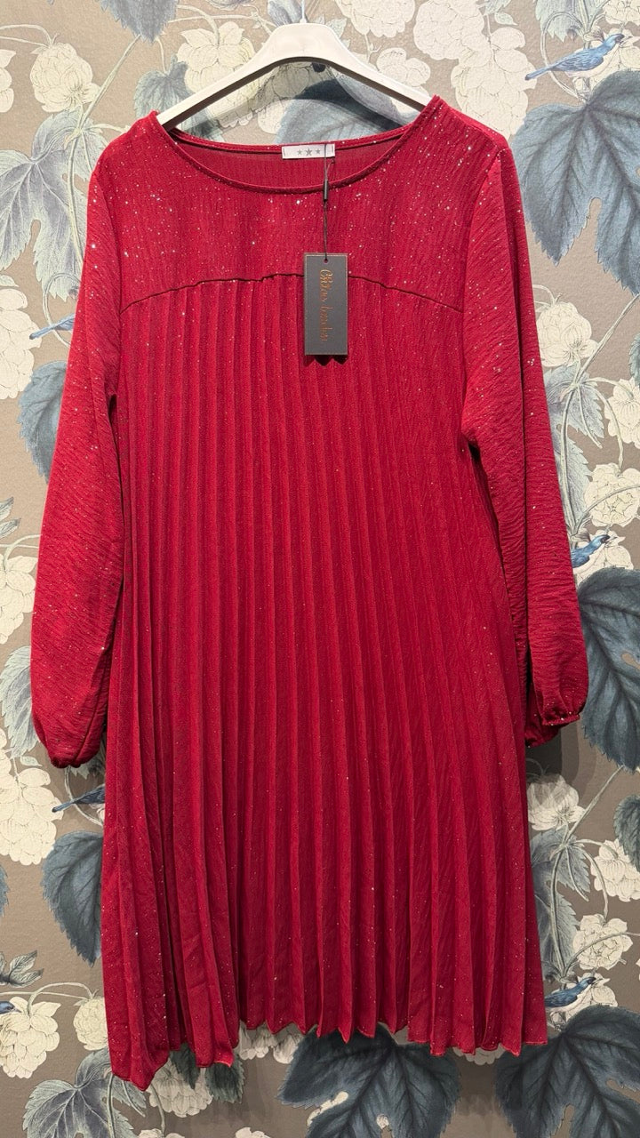 Klänning med glitter Bordeaux - Caramelle Fashion hos Lilla Hem
