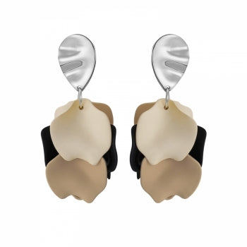 Paloma Earring Black/sand/ivory/silver - Bud To Rose | Lilla Hem