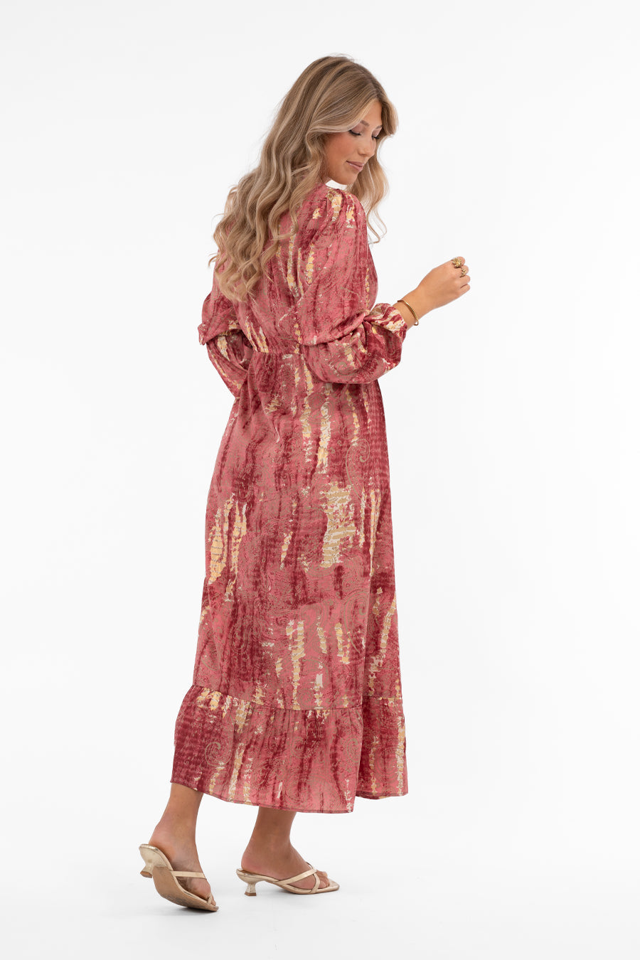 Hilda Dress Summer Rosa, Guld - Capri Collection | Lilla Hem