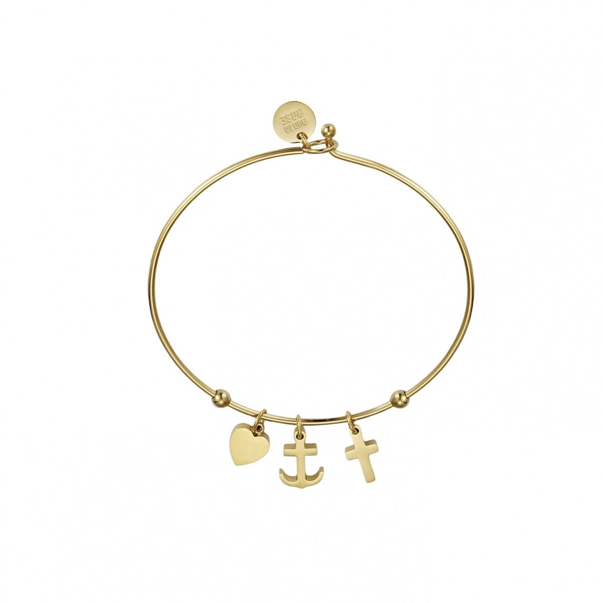 Faith Hope Love Bangle Gold | Lilla Hem