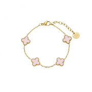 Clover Multi Bracelet Pink/gold | Lilla Hem
