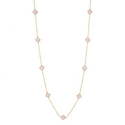 Clover Multi Long Necklace Pink/gold | Lilla Hem