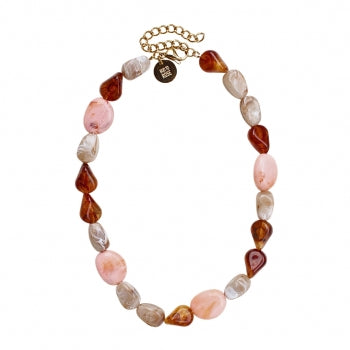 Prisma Resin Necklace Pink/brown | Lilla Hem