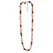 Prisma Resin Long Necklace Pink/brown | Lilla Hem
