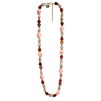Prisma Resin Long Necklace Pink/brown | Lilla Hem