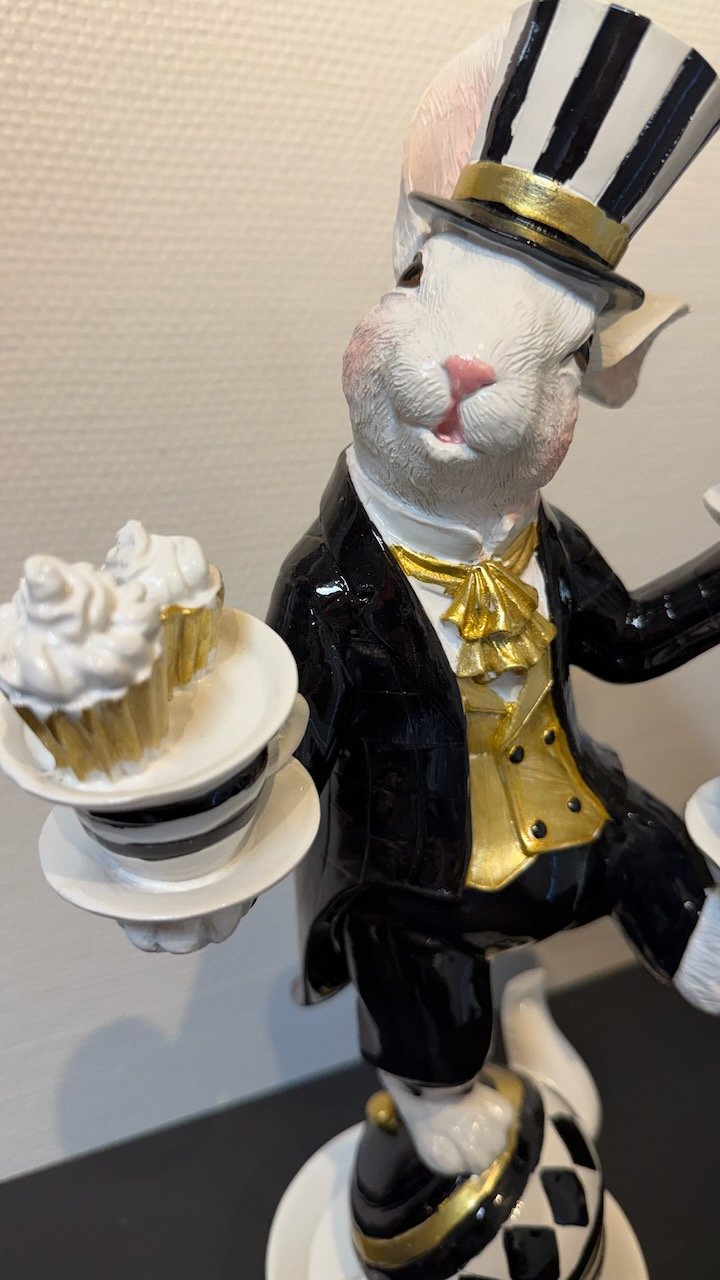 Jonglerande Kanin med Koppar Svart/vit | Lilla Hem