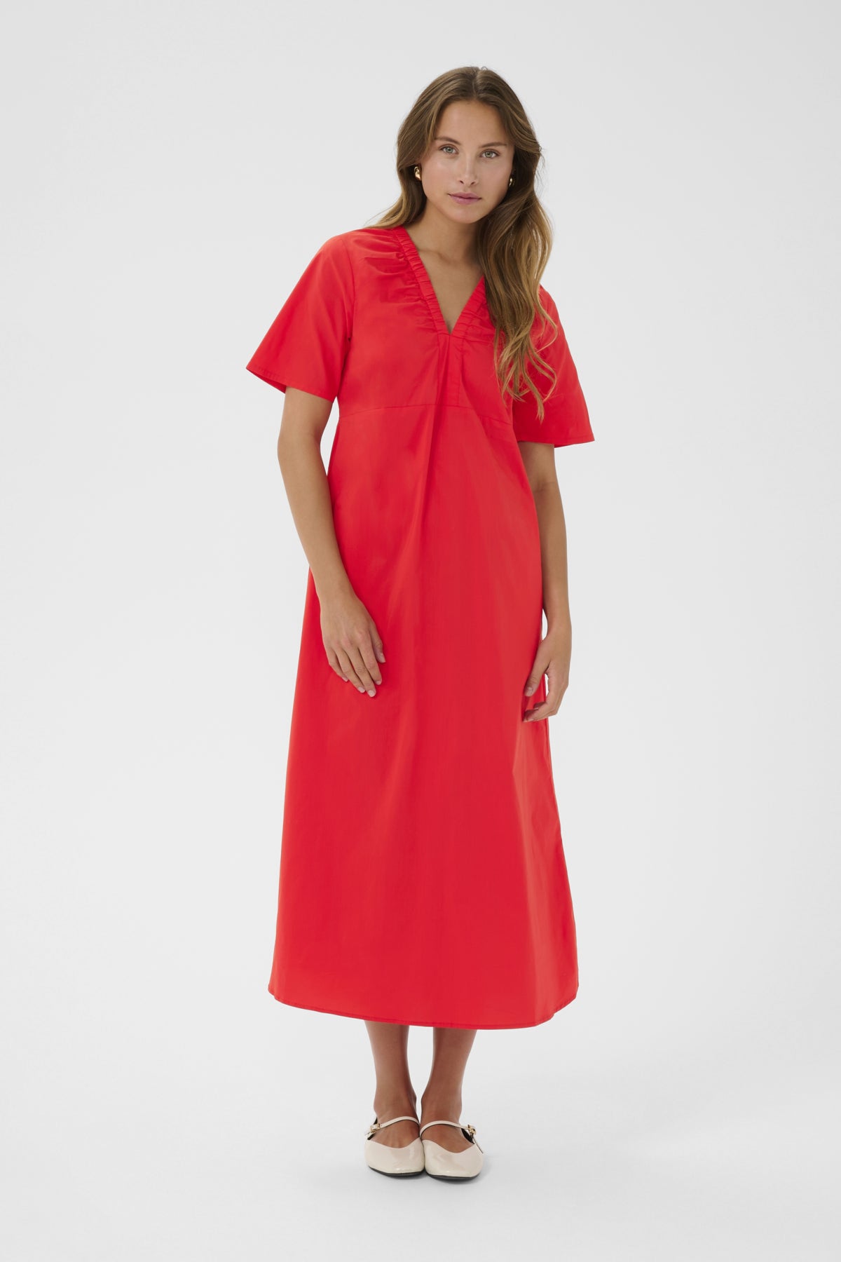CUBERRI ANTOINETT SS DRESS Fiery Red närbild - Culture | Lilla Hem