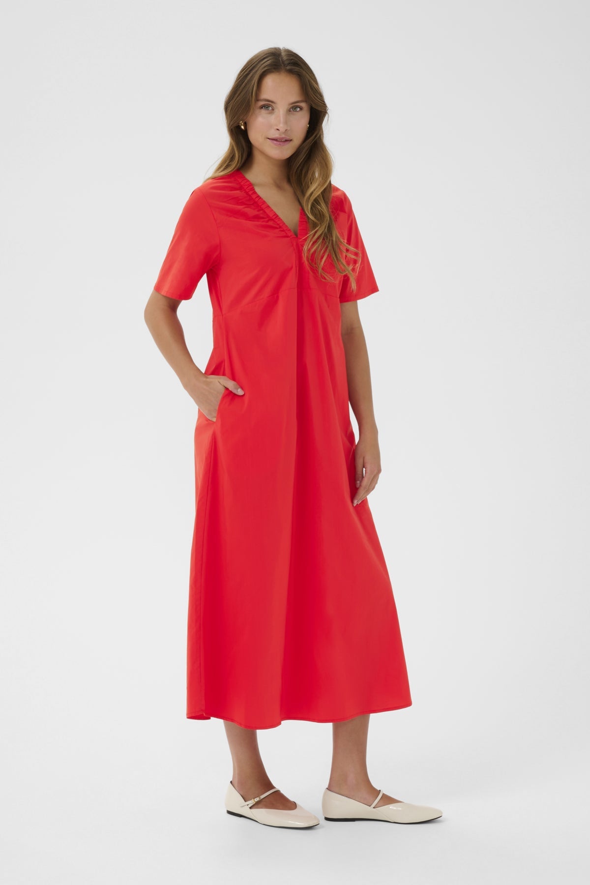 CUBERRI ANTOINETT SS DRESS Fiery Red - Culture | Lilla Hem
