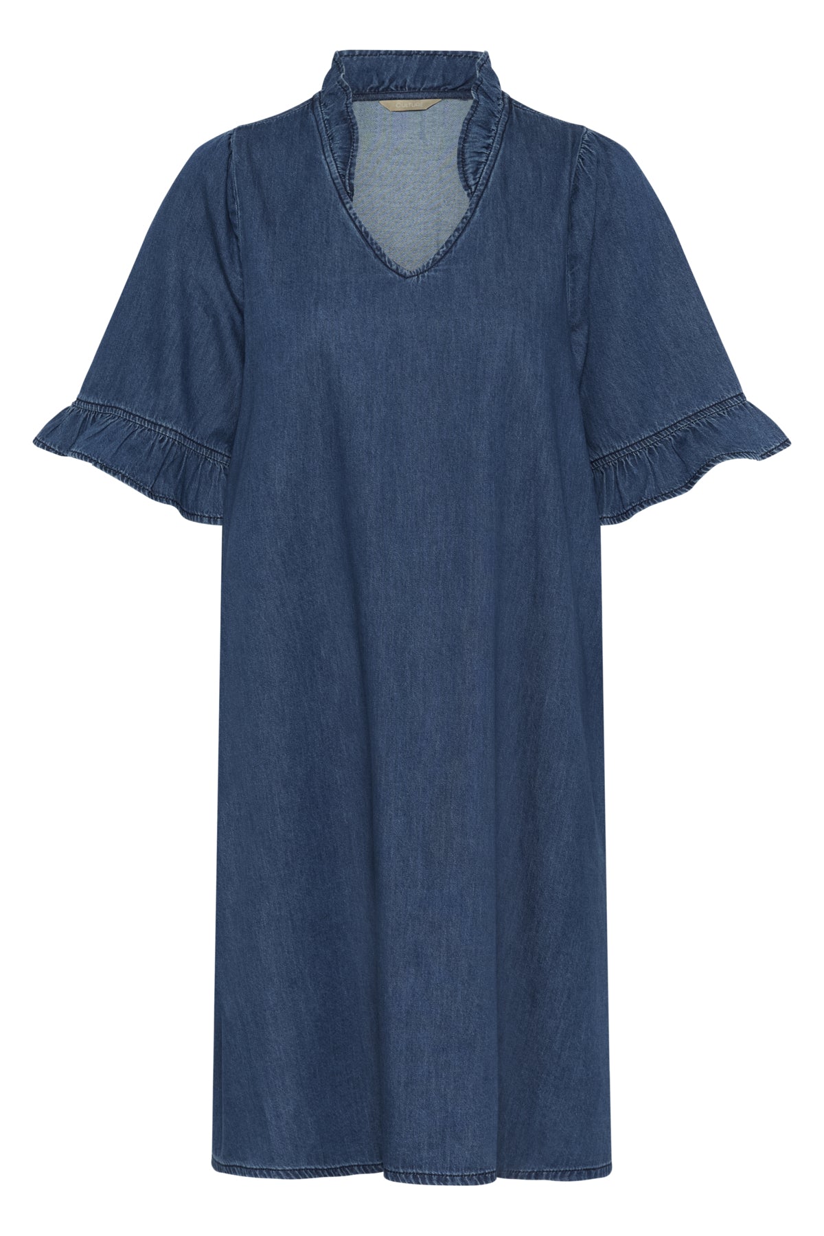 CUlava Arpa Dress Dark Blue Wash framsida | Lilla Hem