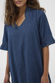 CUlava Arpa Dress Dark Blue Wash detalj | Lilla Hem