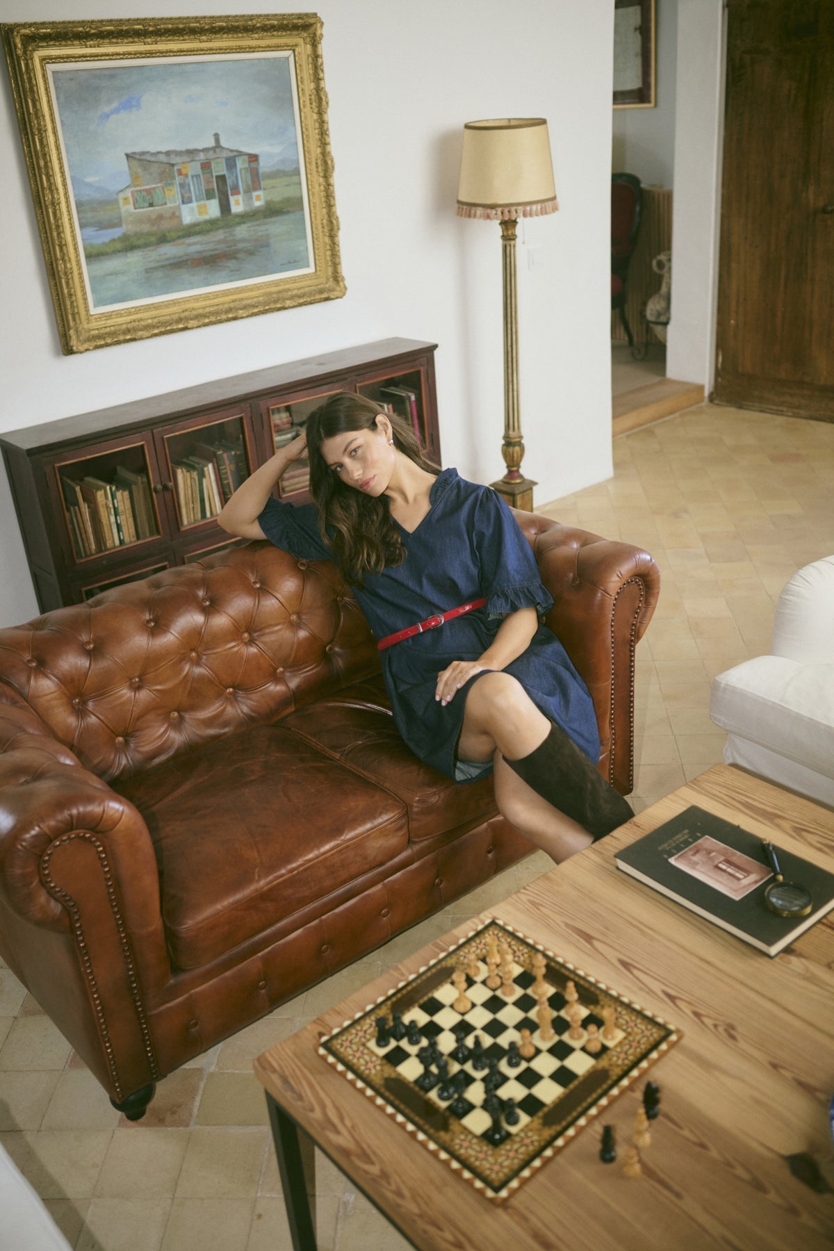 CUlava Arpa Dress Dark Blue Wash | Lilla Hem