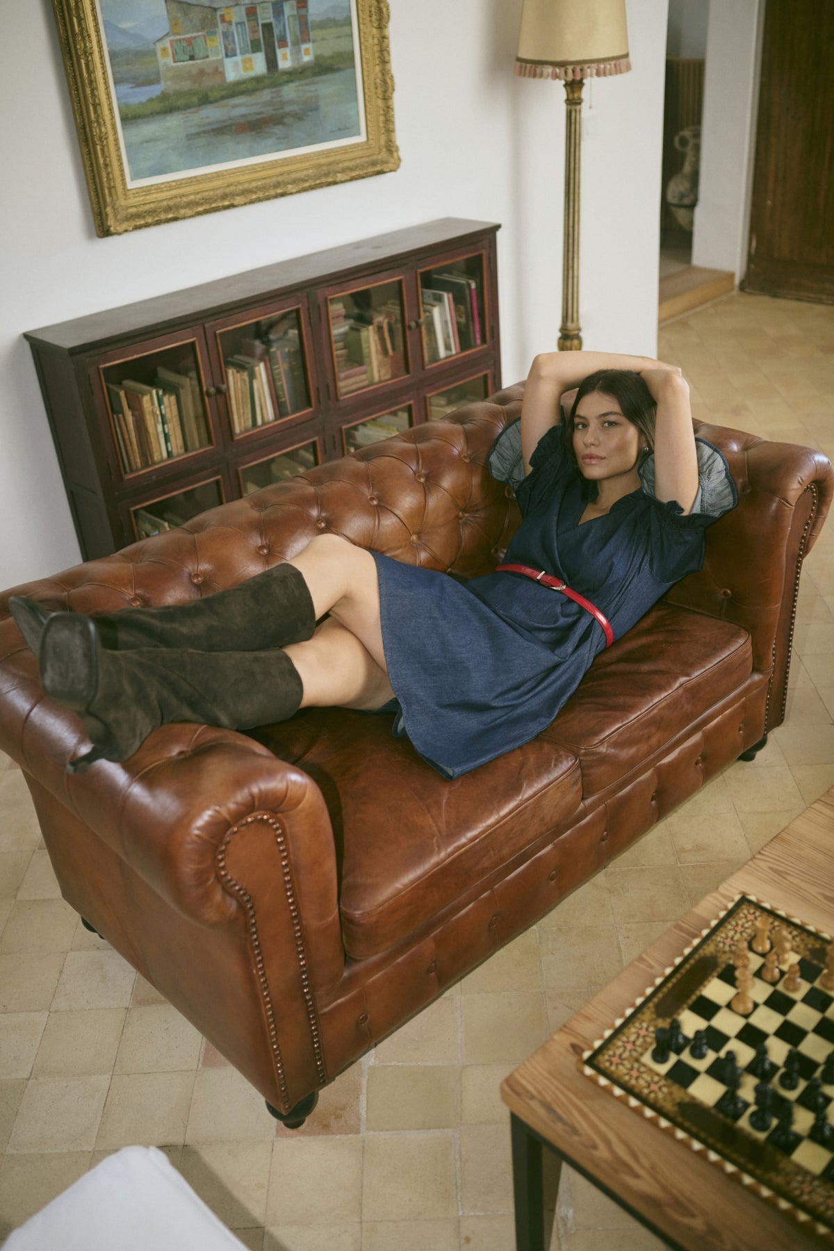 CUlava Arpa Dress Dark Blue Wash | Lilla Hem