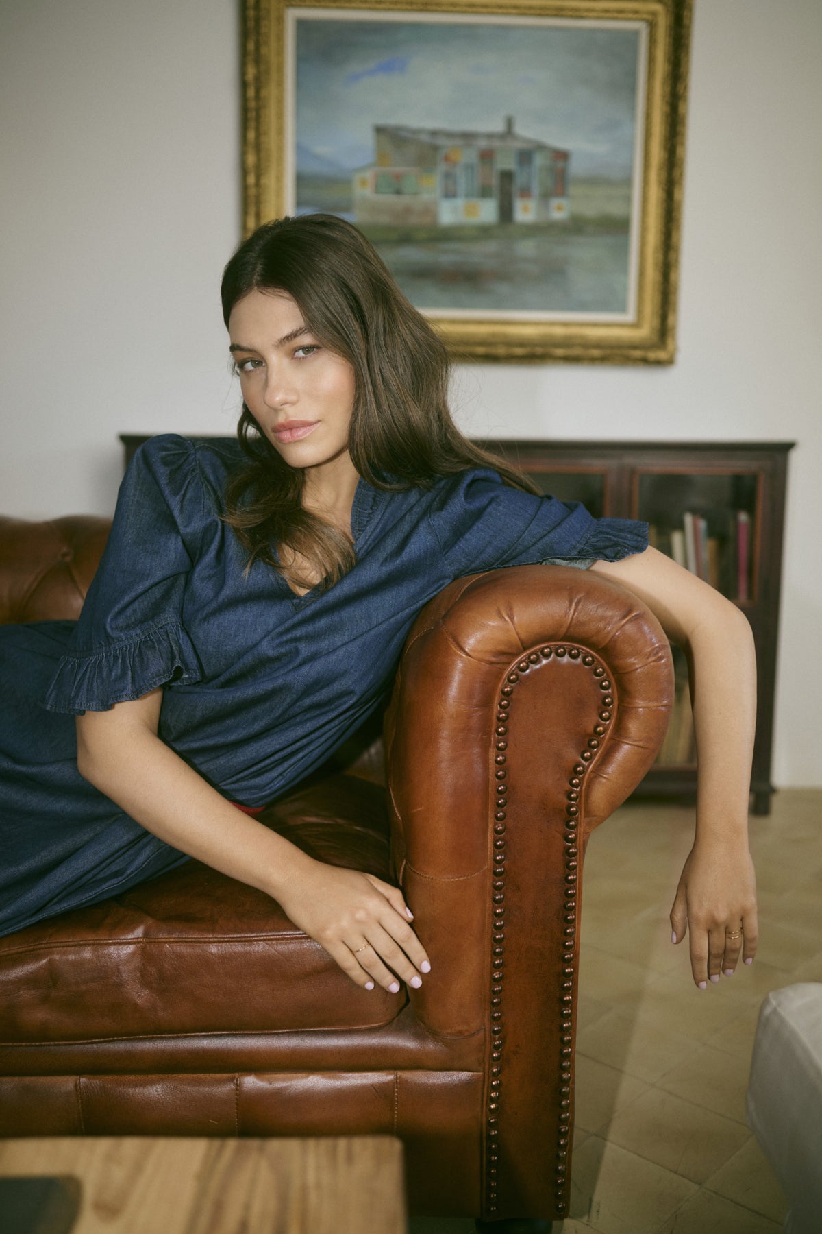 CUlava Arpa Dress Dark Blue Wash | Lilla Hem