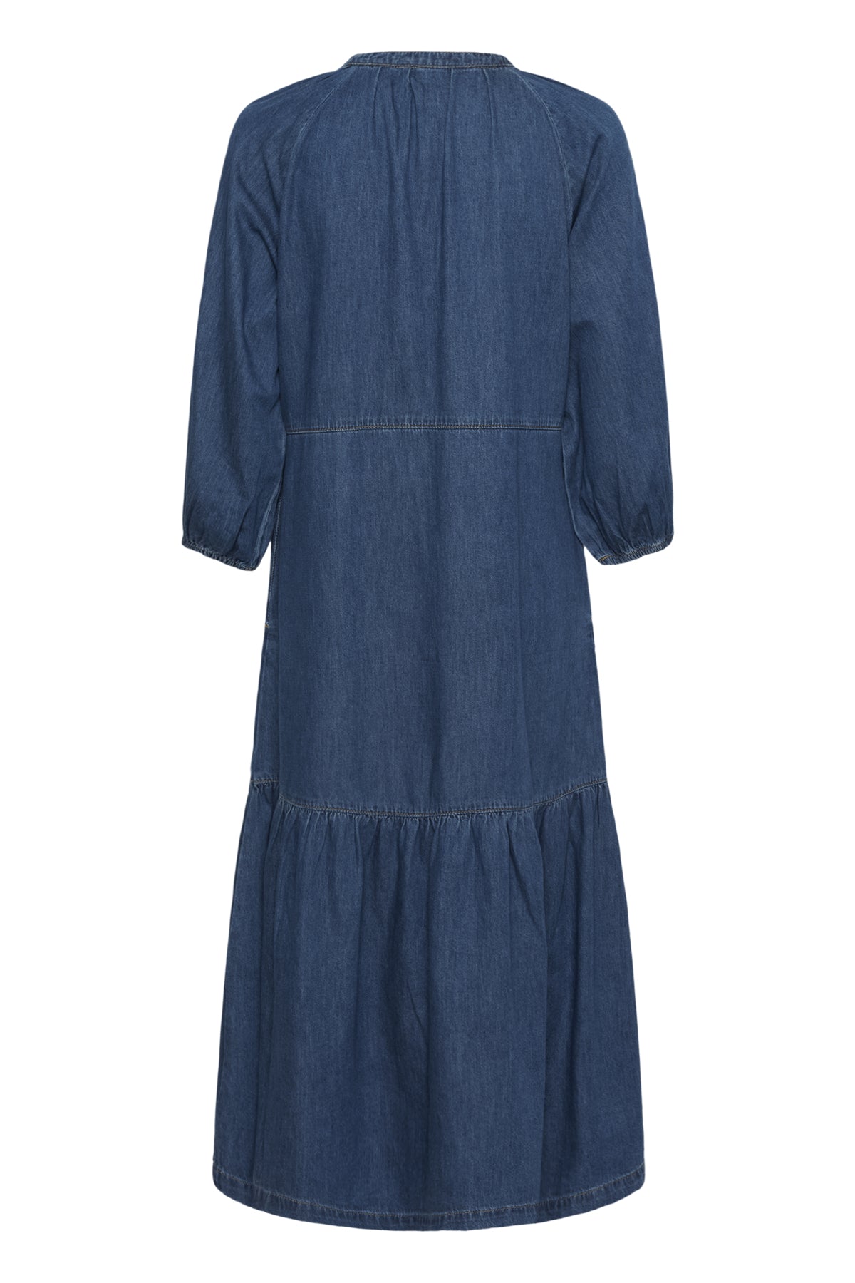 CUlava Arpa Long Dress Dark Blue Wash baksida | Lilla Hem