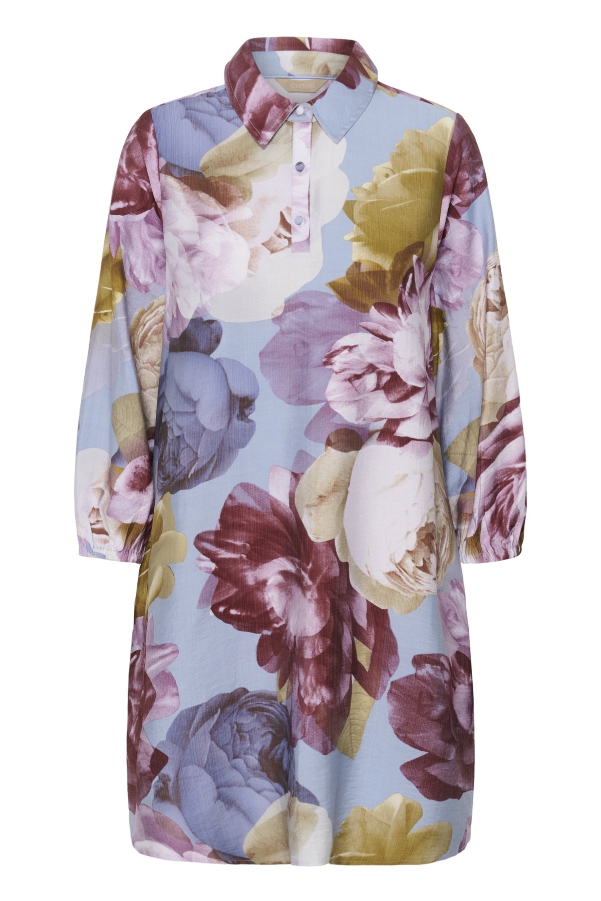 CUmagna Greece Short Dress Blue//Pink/Yellow Flower framsida - Culture | Lilla Hem