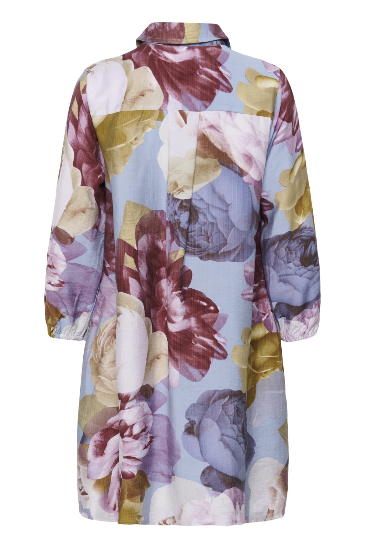 CUmagna Greece Short Dress Blue//Pink/Yellow Flower baksida - Culture | Lilla Hem