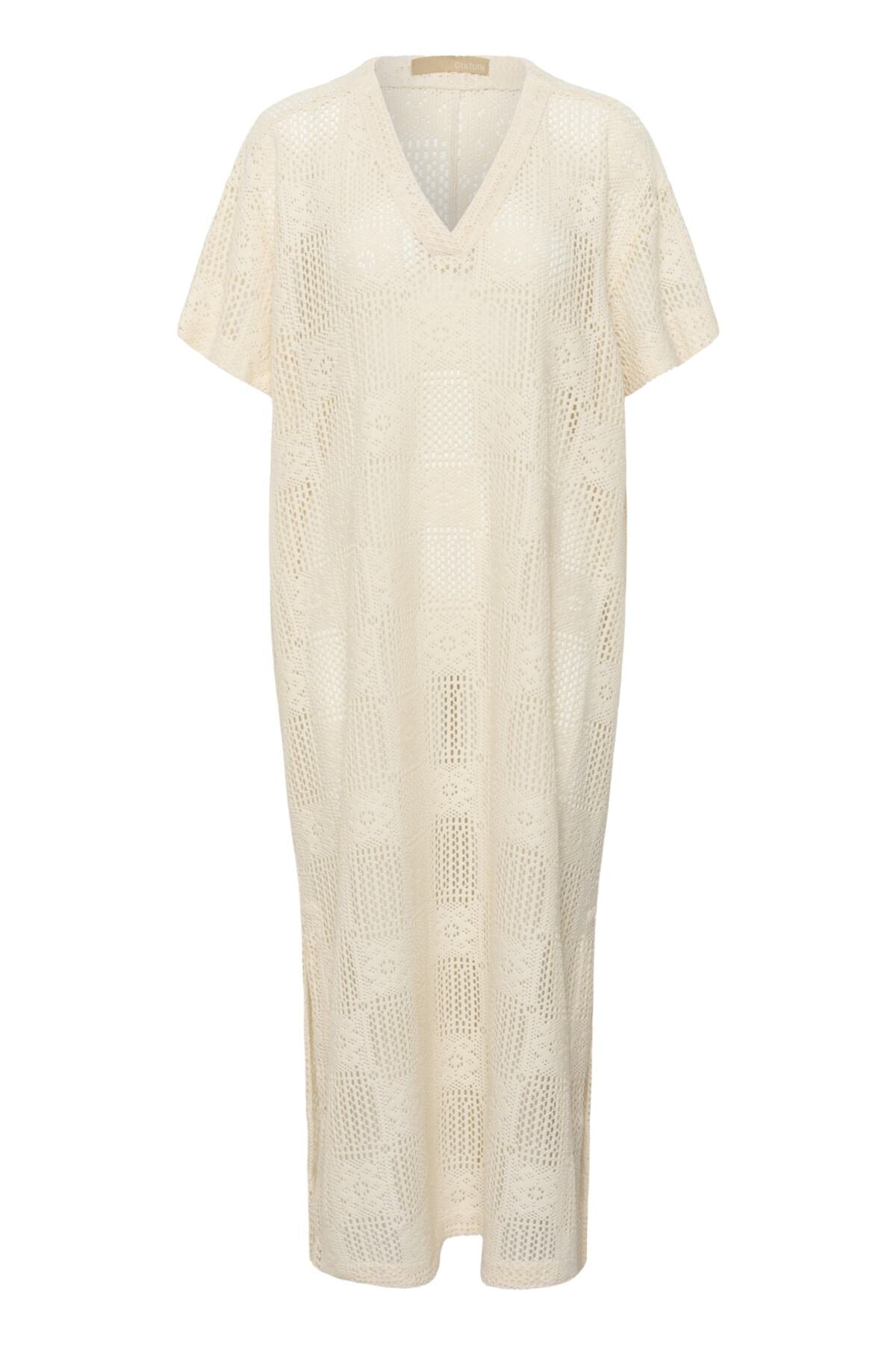 CUconsta Kaftan Dress Whitecap framsida | Lilla Hem
