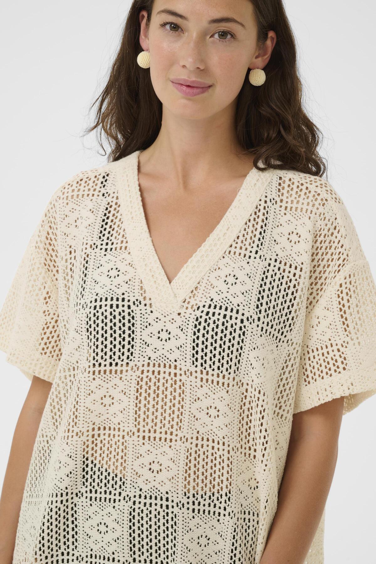 CUconsta Kaftan Dress Whitecap detalj | Lilla Hem