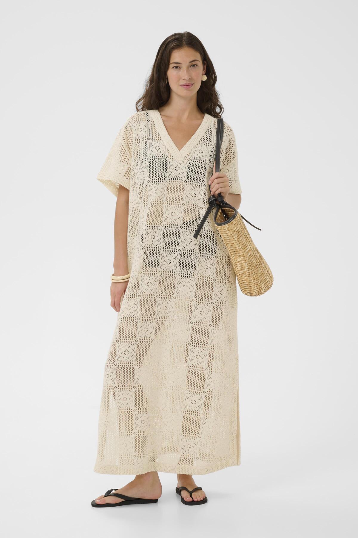 CUconsta Kaftan Dress Whitecap bakifrån | Lilla Hem