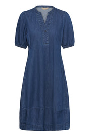 CUmona Arpa Dress Dark Blue Wash framsida | Lilla Hem