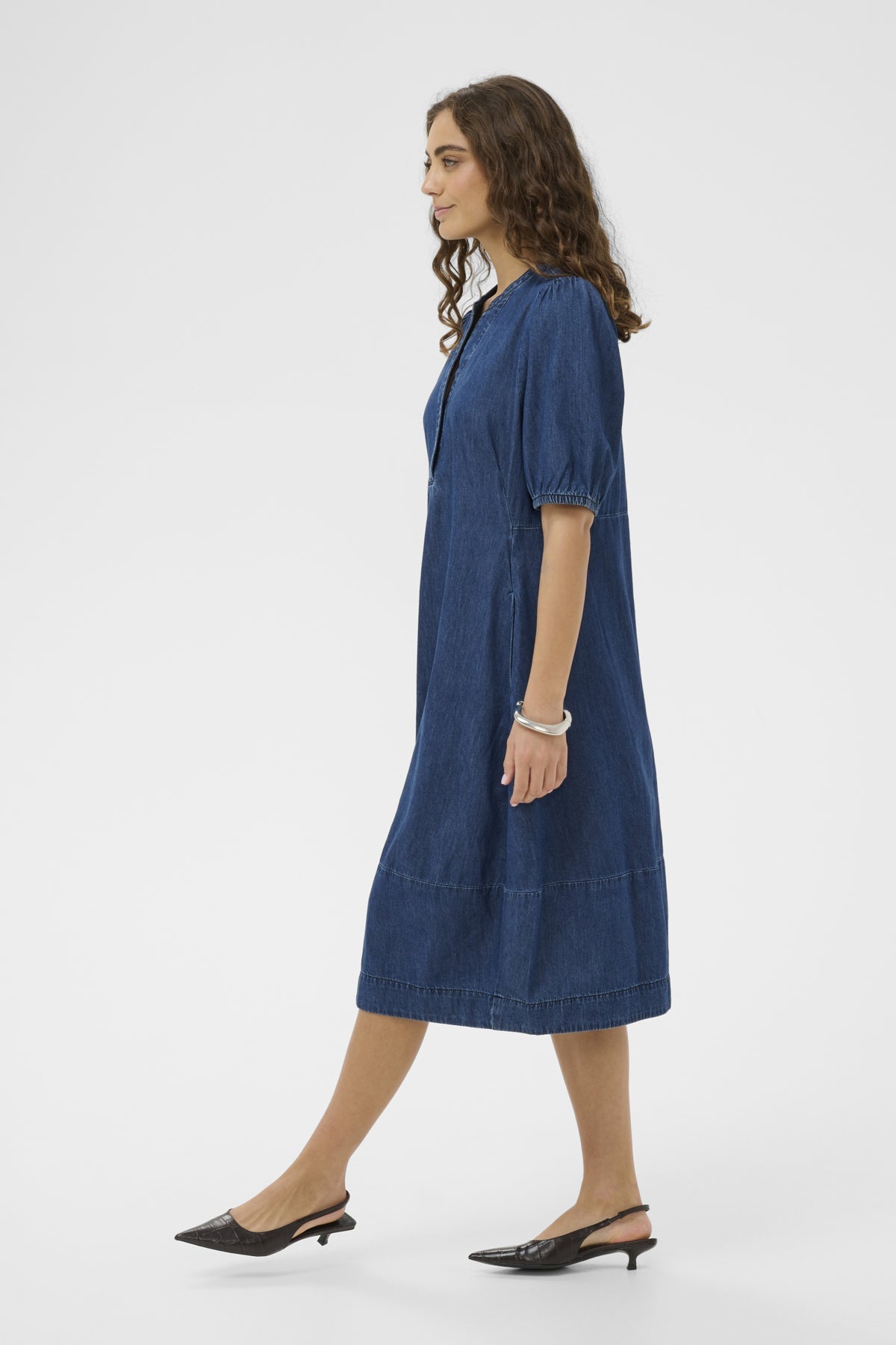 CUmona Arpa Dress Dark Blue Wash | Lilla Hem