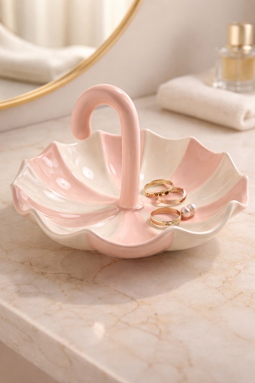 Paraplyskål Tivoli Rosa/vit 18cm | Lilla Hem