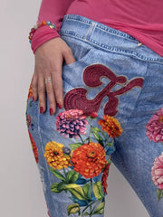 Stretchiga Jeans med Läckert Tryck | Lilla Hem