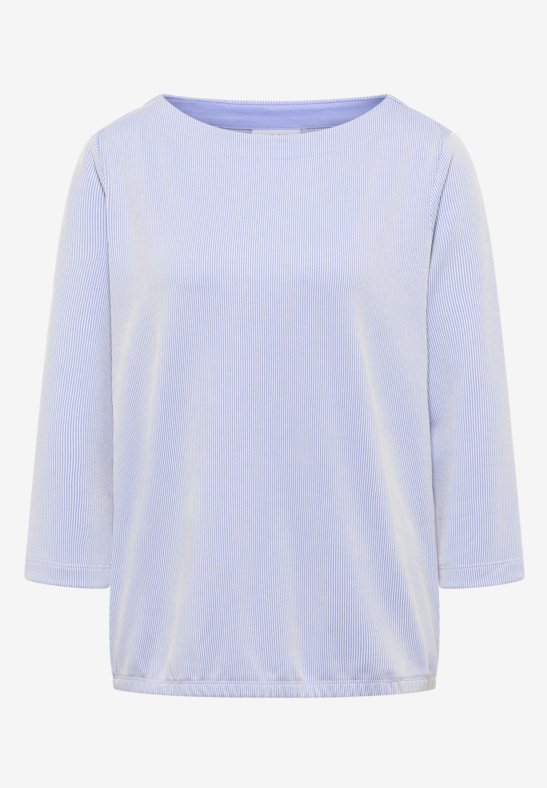 TOS Vertical Striped T-Shirt i Cloud Blue från Cecil - stylingbild | Lilla Hem