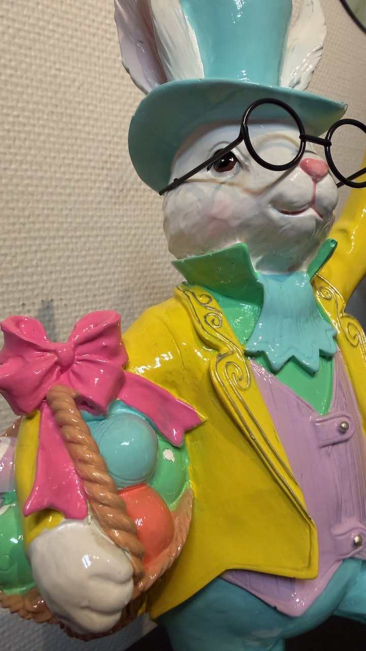 Kanin med Korg Färgglad | Lilla Hem