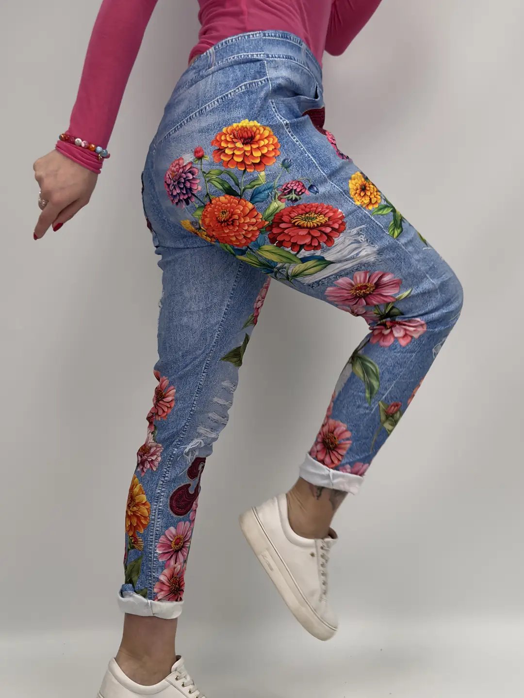 Stretchiga Jeans med Läckert Tryck | Lilla Hem