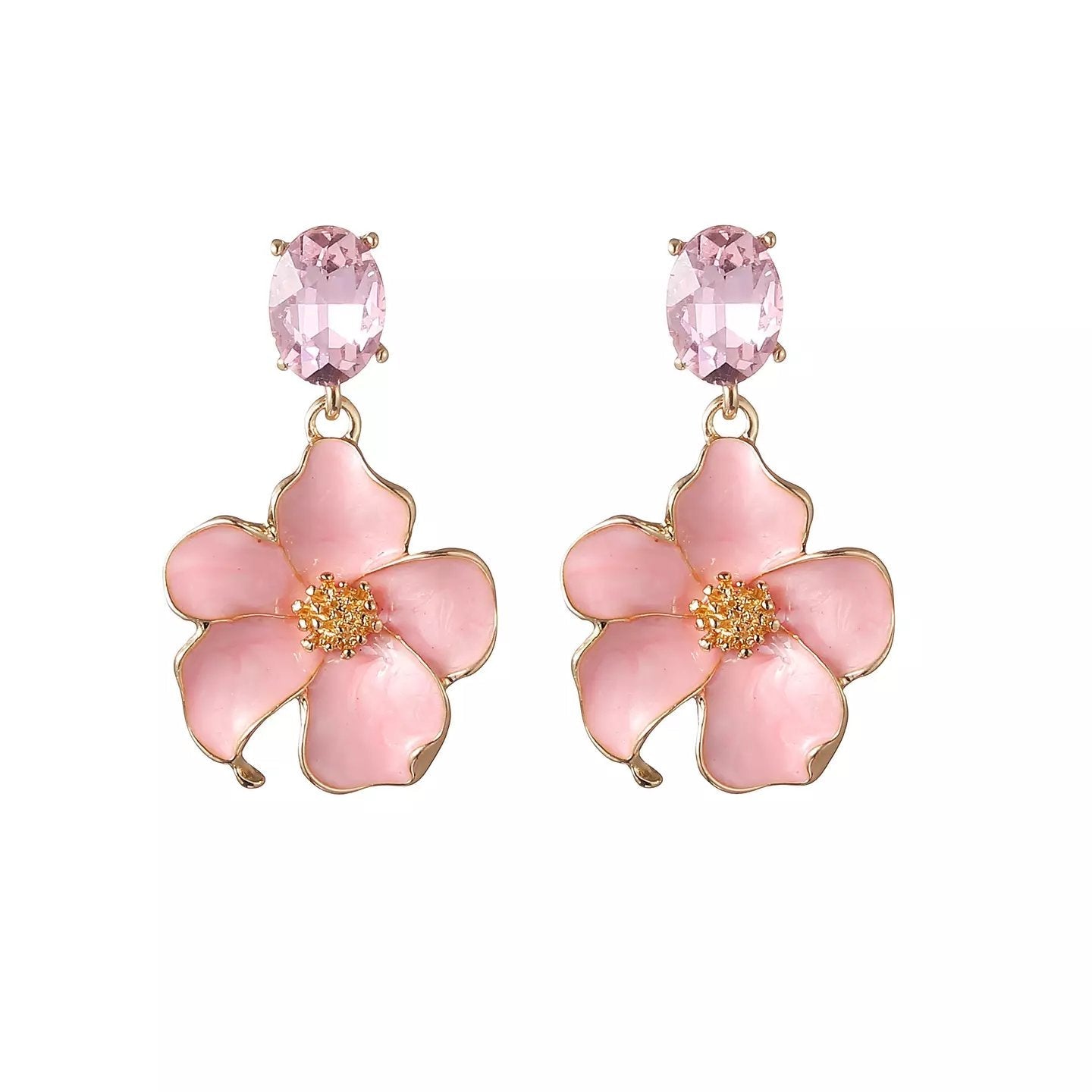 Örhänge Diamond Leafs i Pink från Gemini - framsida | Lilla Hem